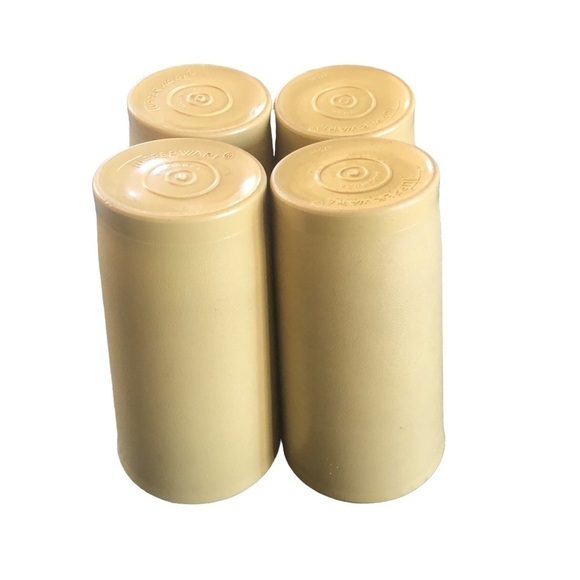 VTG 70’s Tupperware Set of Four Stackable Harvest Gold Plastic Tumblers Retro - Picture 3 of 3